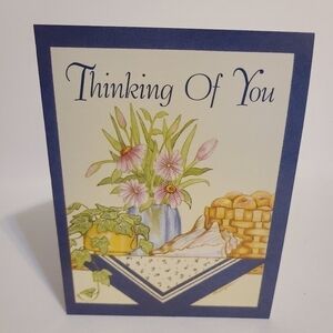 VINTAGE Walter Drake | Purple Picnic Scene Thinking of You